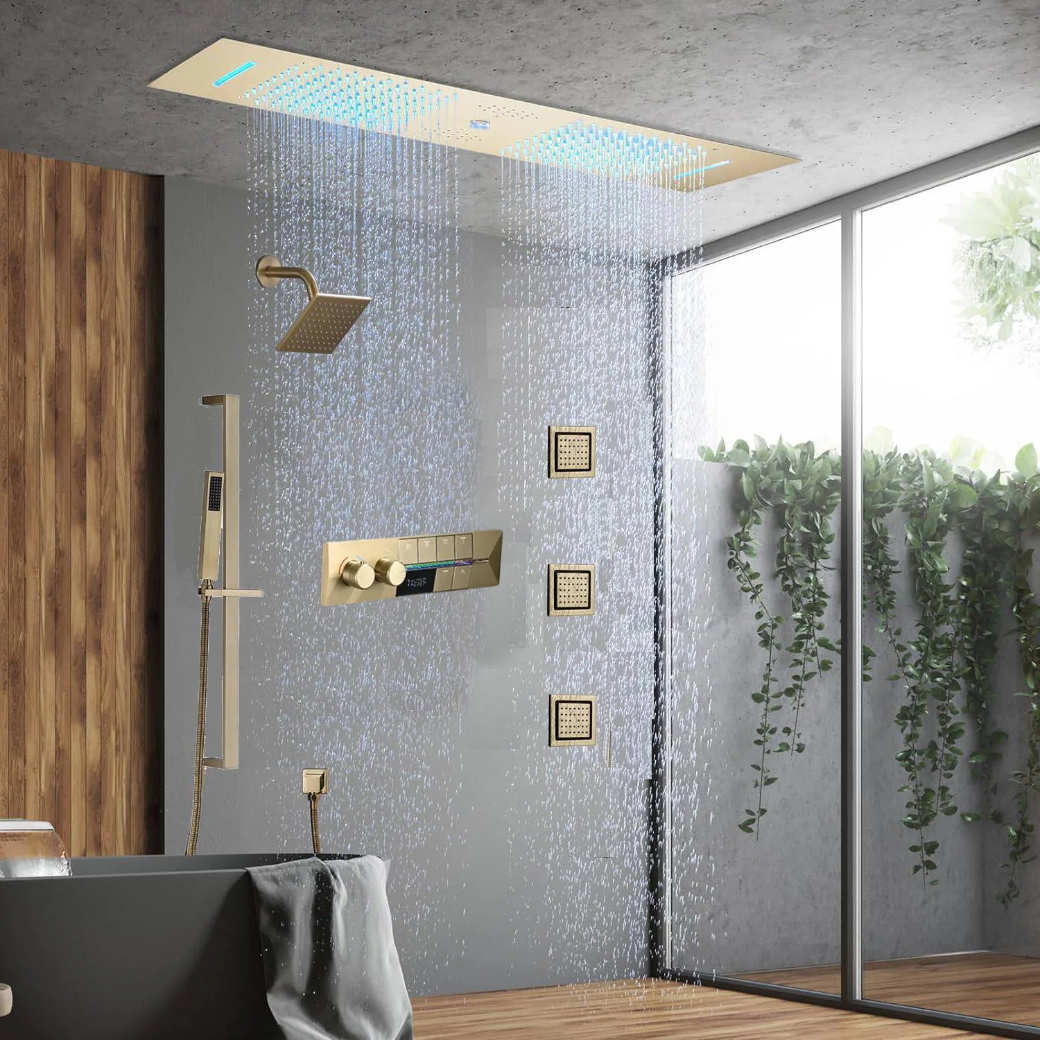 Brushed Gold shower faucet & system